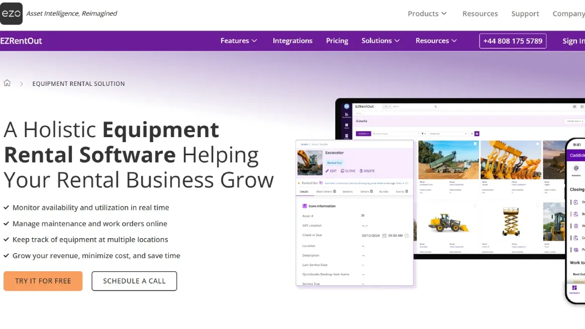 EZRentOut equipment rental software platform