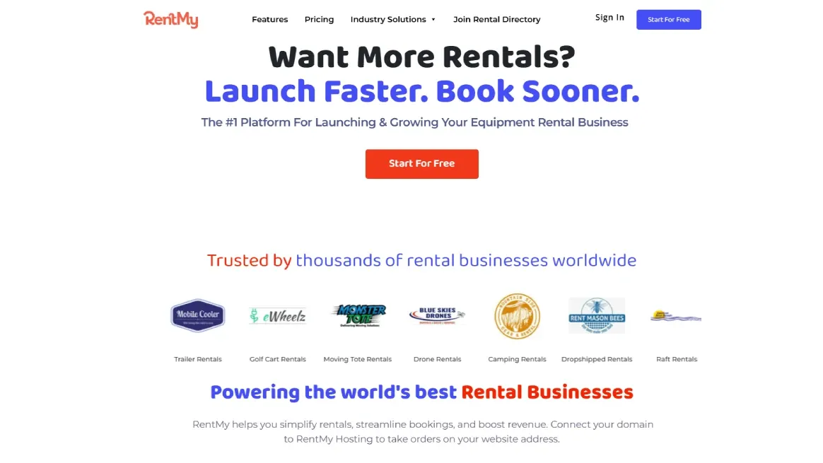 RentMy equipment rental software platform