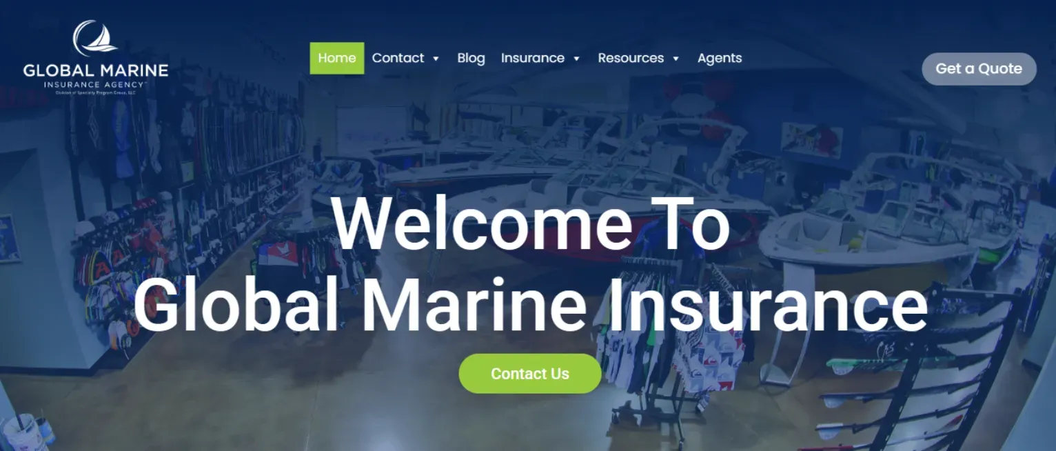 Global Marine Insurance homepage screenshot