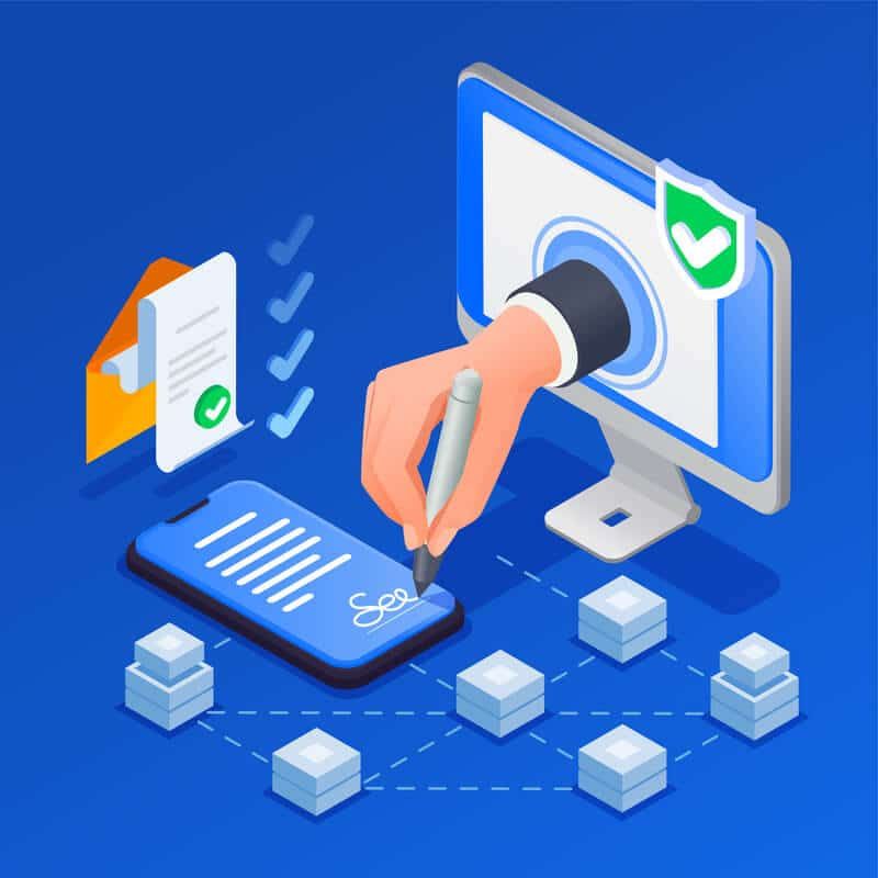 Electronic signature used in equipment rental software for efficiency