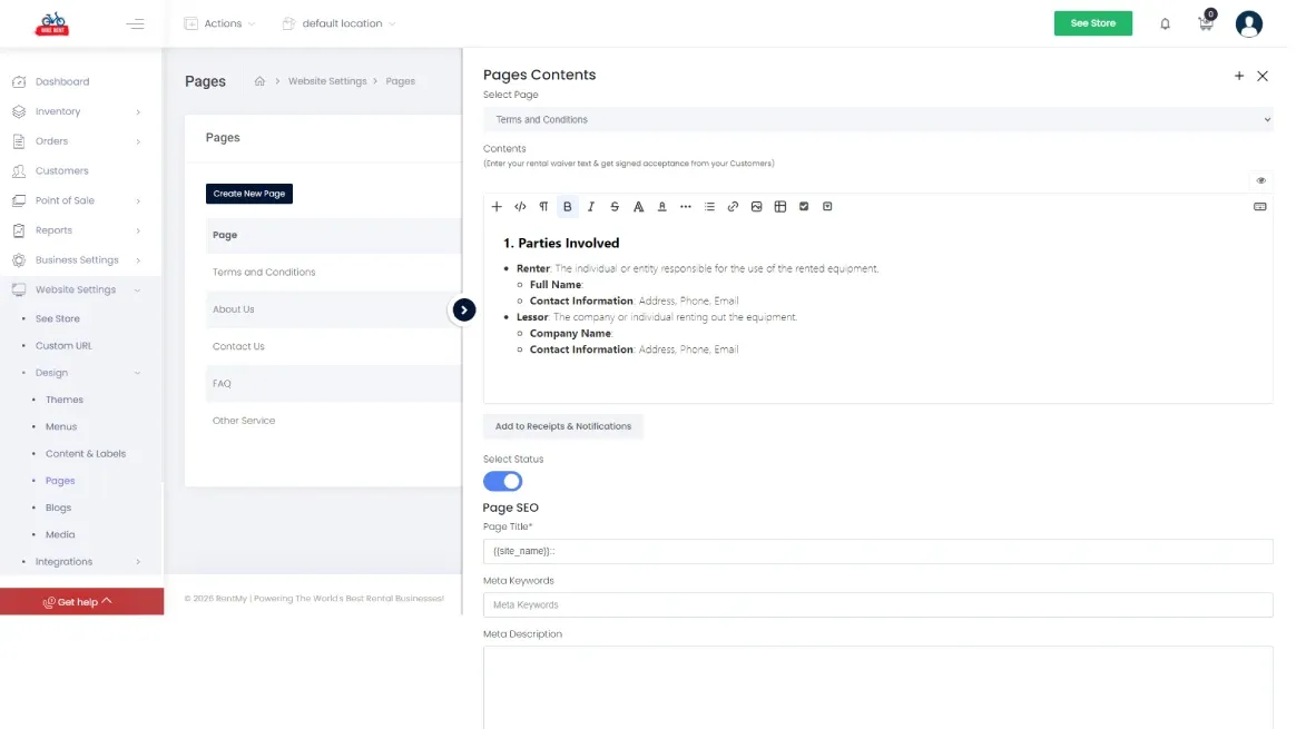 Multi-renter contract editor in RentMy dashboard