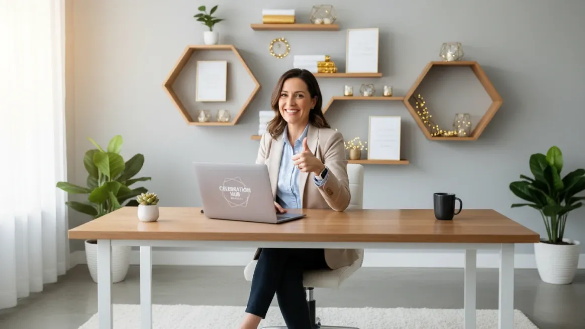 Smiling rental business owner reviewing a party rental agreement template