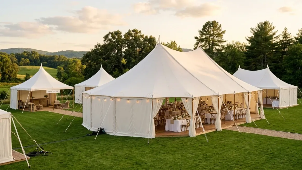 Tent rental business highlighting outdoor event infrastructure