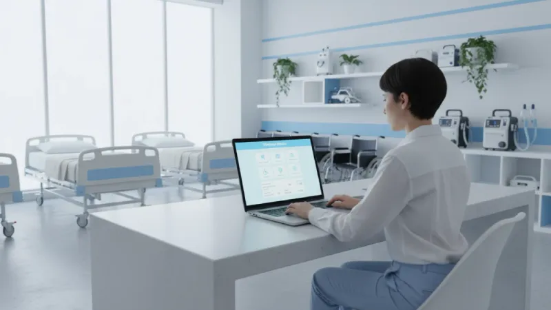 Professional using medical dashboard software illustrating why rental businesses depend on specialized tools