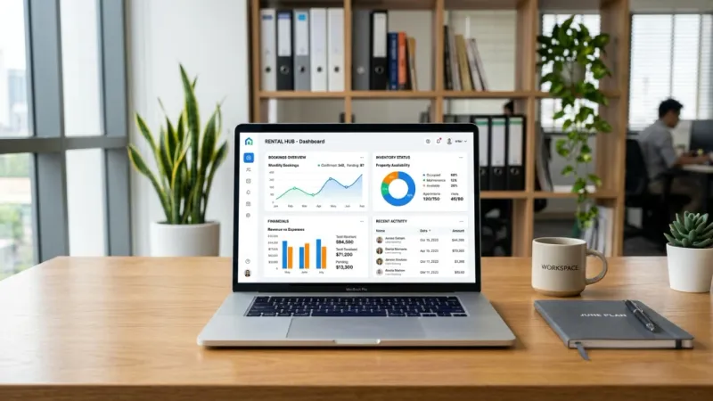 Infographic showing how RentMy automates rental businesses with AI