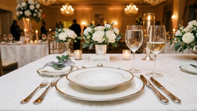 Wedding tableware rentals with fine china and crystal glassware