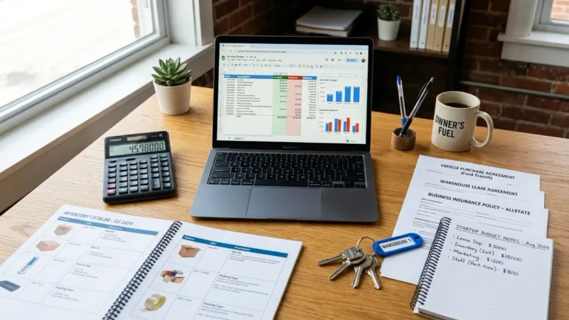 Calculating wedding rental business startup costs with spreadsheets and notes